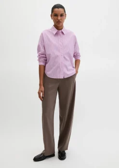 Streifenbluse loose aus Baumwoll-Chambray