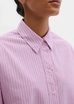 Streifenbluse loose aus Baumwoll-Chambray