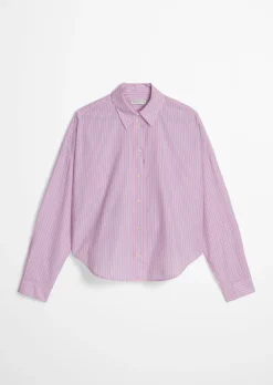 Streifenbluse loose aus Baumwoll-Chambray