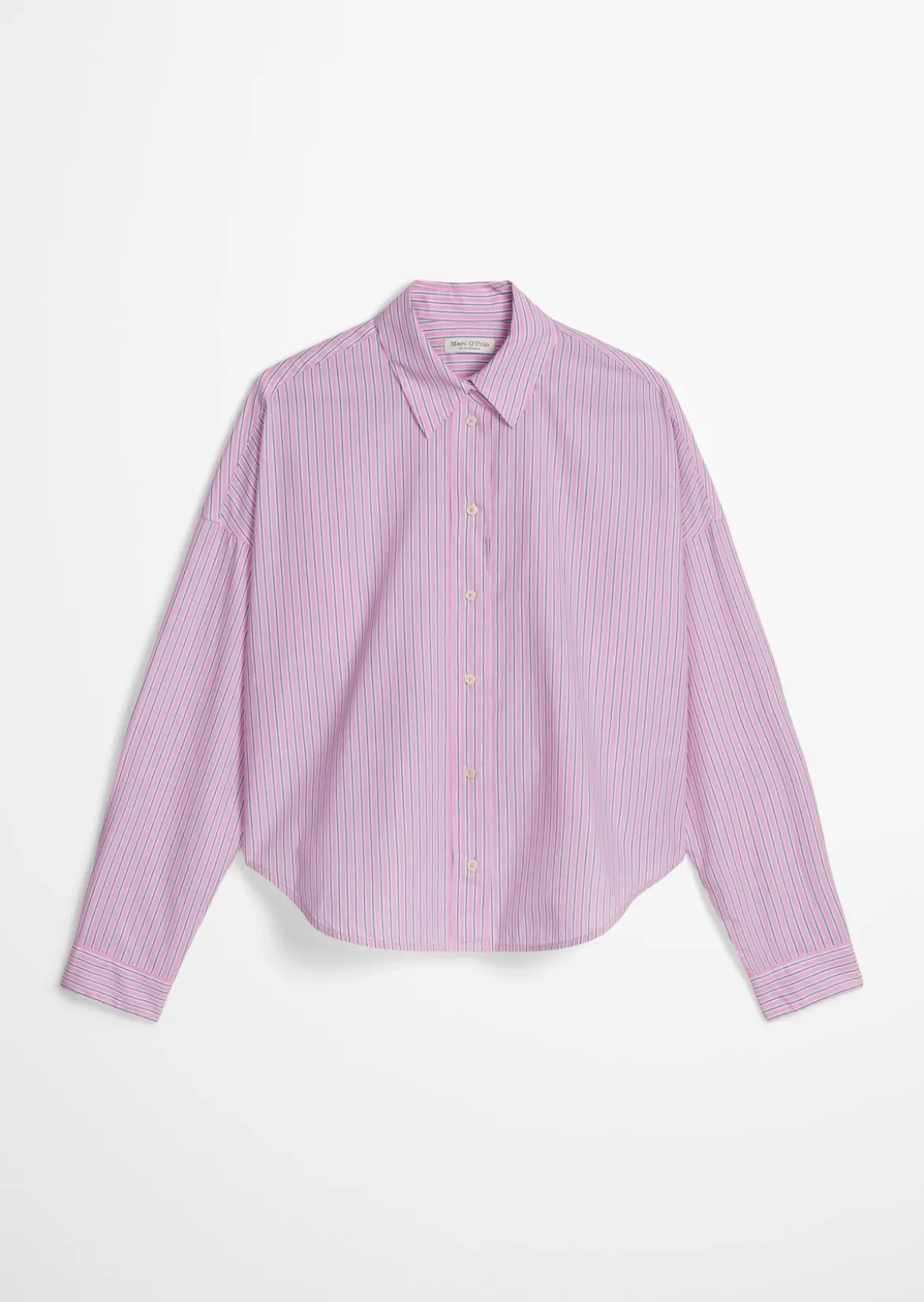 Streifenbluse loose aus Baumwoll-Chambray