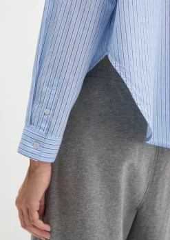 Streifenbluse loose aus Baumwoll-Chambray