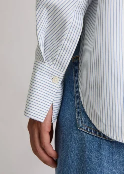 Streifenbluse oversize aus Premium-Baumwoll-Popeline
