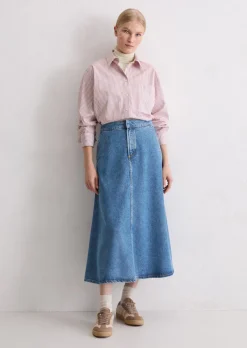 Streifenbluse oversize aus Premium-Baumwoll-Popeline
