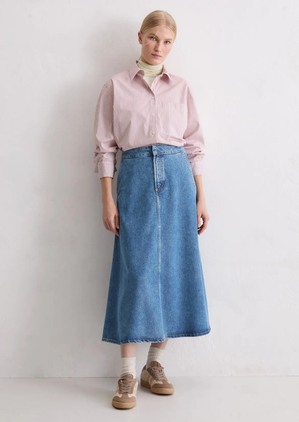 Streifenbluse oversize aus Premium-Baumwoll-Popeline