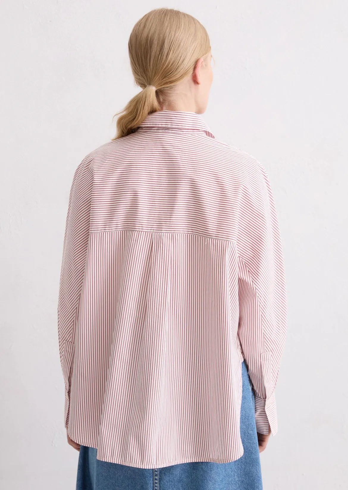 Streifenbluse oversize aus Premium-Baumwoll-Popeline