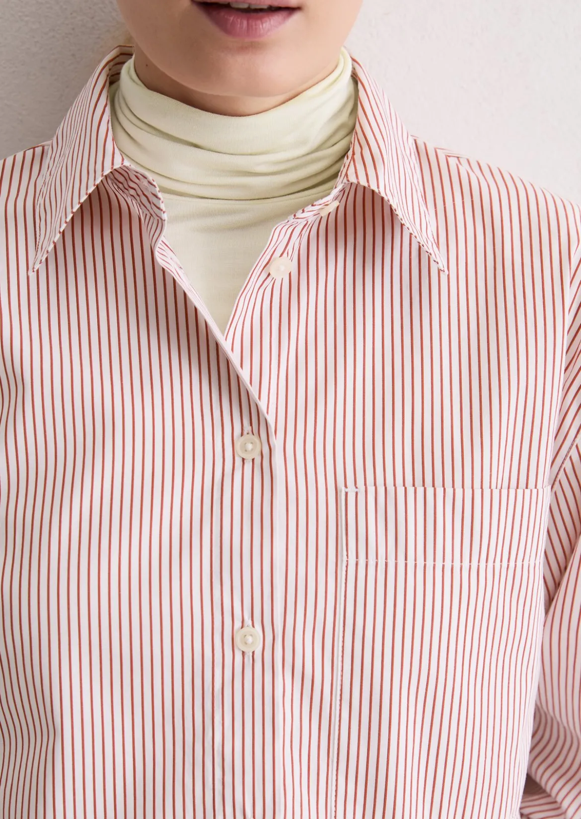 Streifenbluse oversize aus Premium-Baumwoll-Popeline
