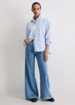 Streifenbluse oversize aus Premium-Baumwoll-Popeline