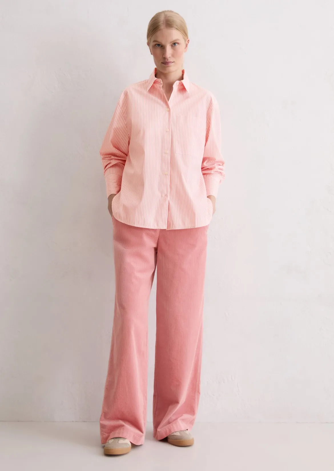 Streifenbluse oversize aus Premium-Baumwoll-Popeline