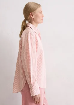 Streifenbluse oversize aus Premium-Baumwoll-Popeline