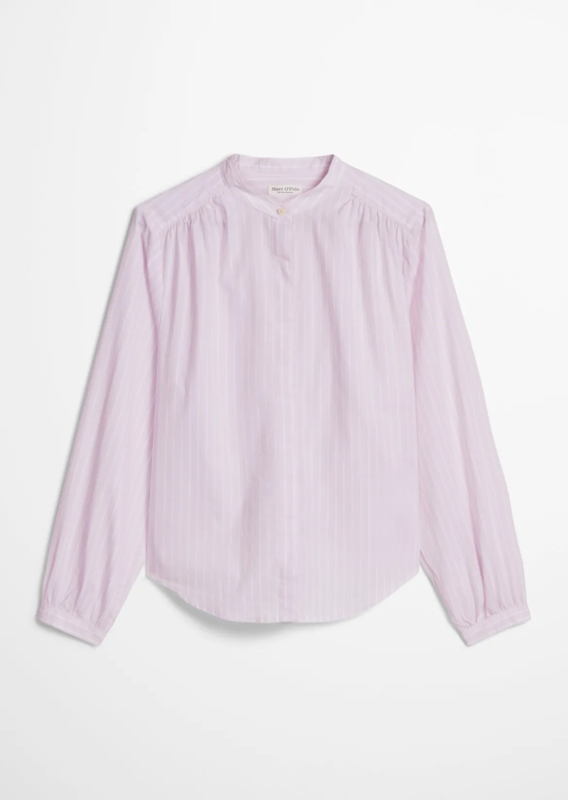 Streifenbluse regular aus Baumwoll-Chambray