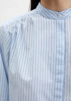 Streifenbluse regular aus Baumwoll-Chambray