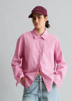 Streifenbluse regular aus Organic Cotton Lyocell-Mix