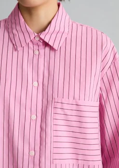 Streifenbluse regular aus Organic Cotton Lyocell-Mix
