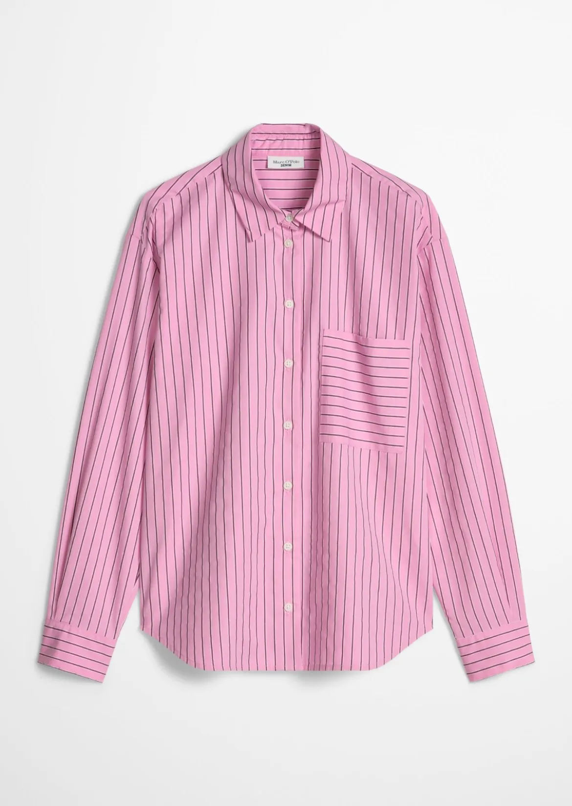 Streifenbluse regular aus Organic Cotton Lyocell-Mix