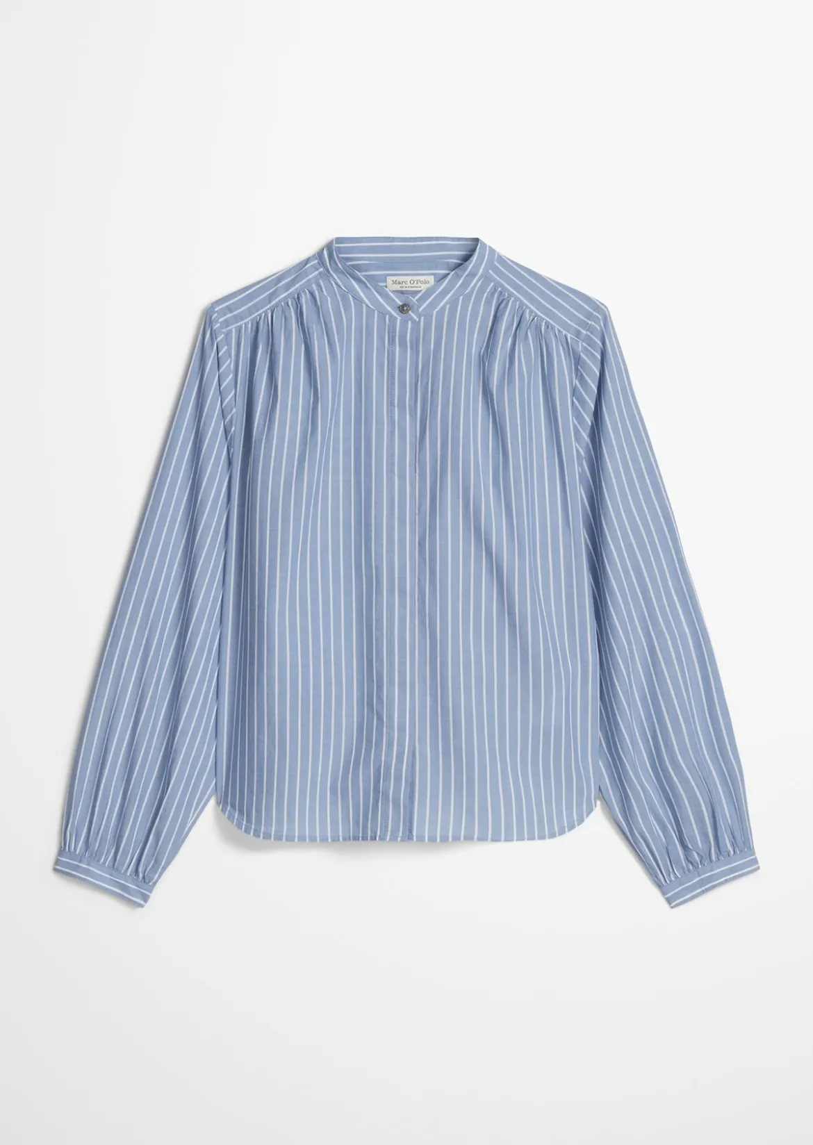 Streifenbluse regular aus Baumwoll-Chambray