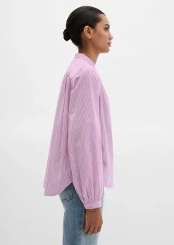 Streifenbluse regular aus Baumwoll-Chambray