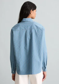 Streifenbluse regular aus Organic Cotton Lyocell-Mix