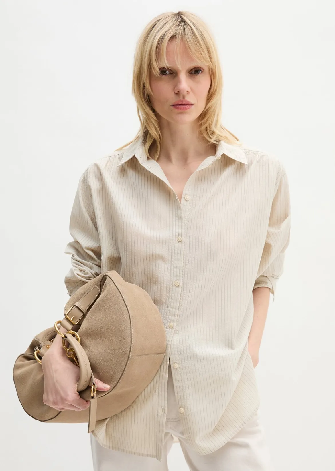 Streifen-Bluse relaxed aus Organic-Cotton-Viskose-Mix