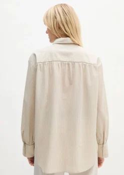 Streifen-Bluse relaxed aus Organic-Cotton-Viskose-Mix