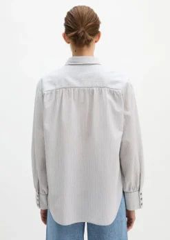 Streifen-Bluse relaxed aus Organic-Cotton-Viskose-Mix