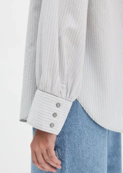 Streifen-Bluse relaxed aus Organic-Cotton-Viskose-Mix