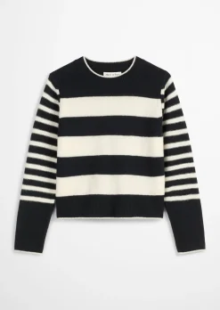 Streifen-Pullover regular aus flauschiger Lambswool