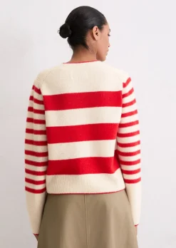 Streifen-Pullover regular aus flauschiger Lambswool