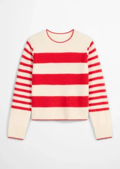 Streifen-Pullover regular aus flauschiger Lambswool