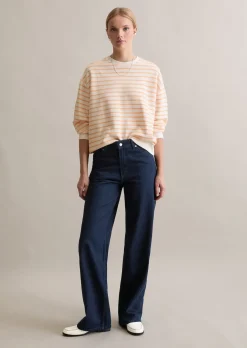 Streifen-Sweatshirt oversize aus reinem Organic Cotton
