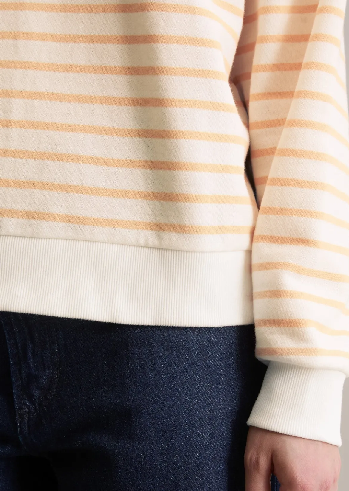 Streifen-Sweatshirt oversize aus reinem Organic Cotton