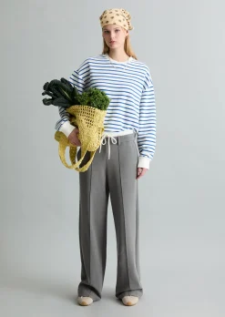 Streifen-Sweatshirt oversize aus reinem Organic Cotton