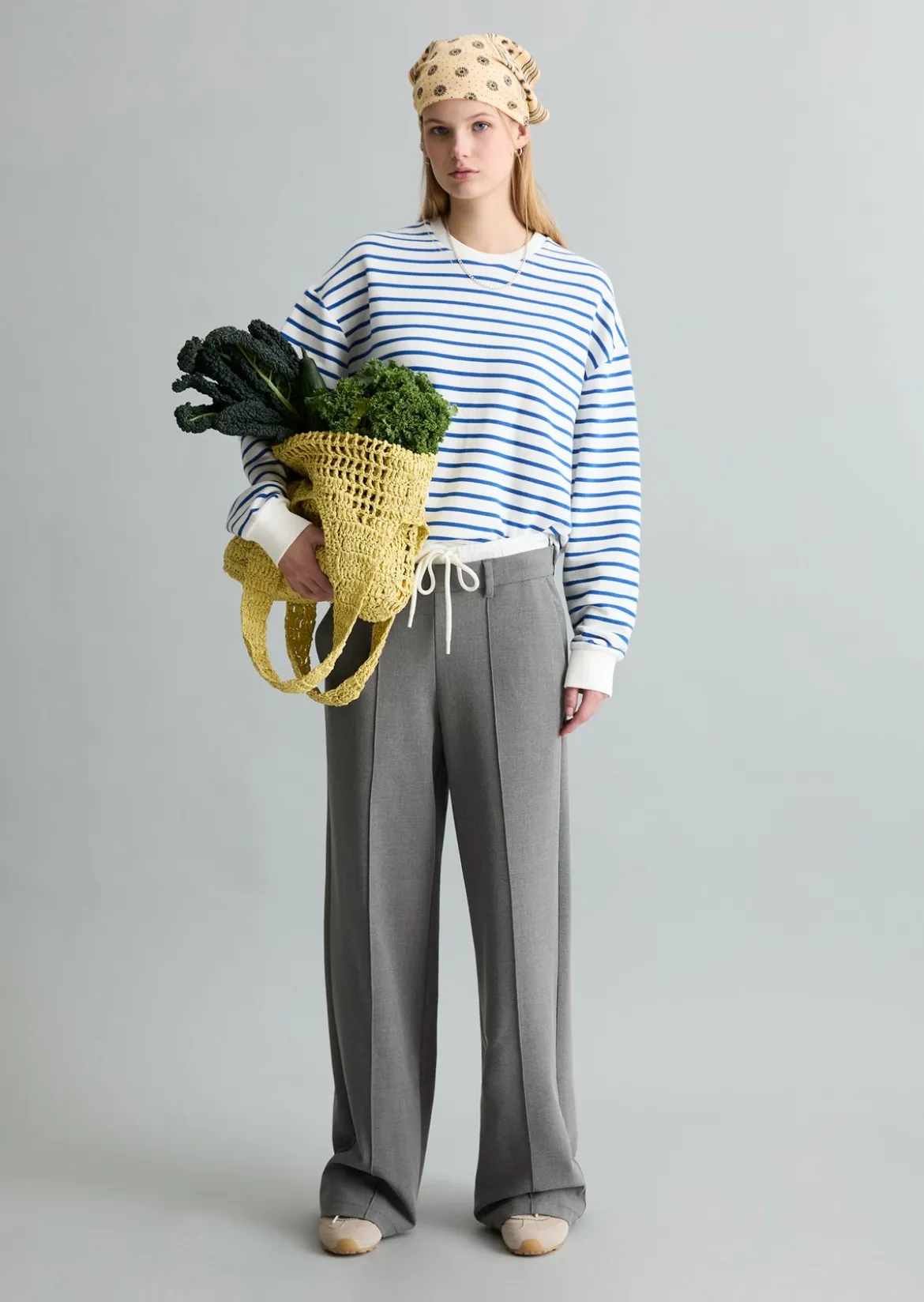 Streifen-Sweatshirt oversize aus reinem Organic Cotton