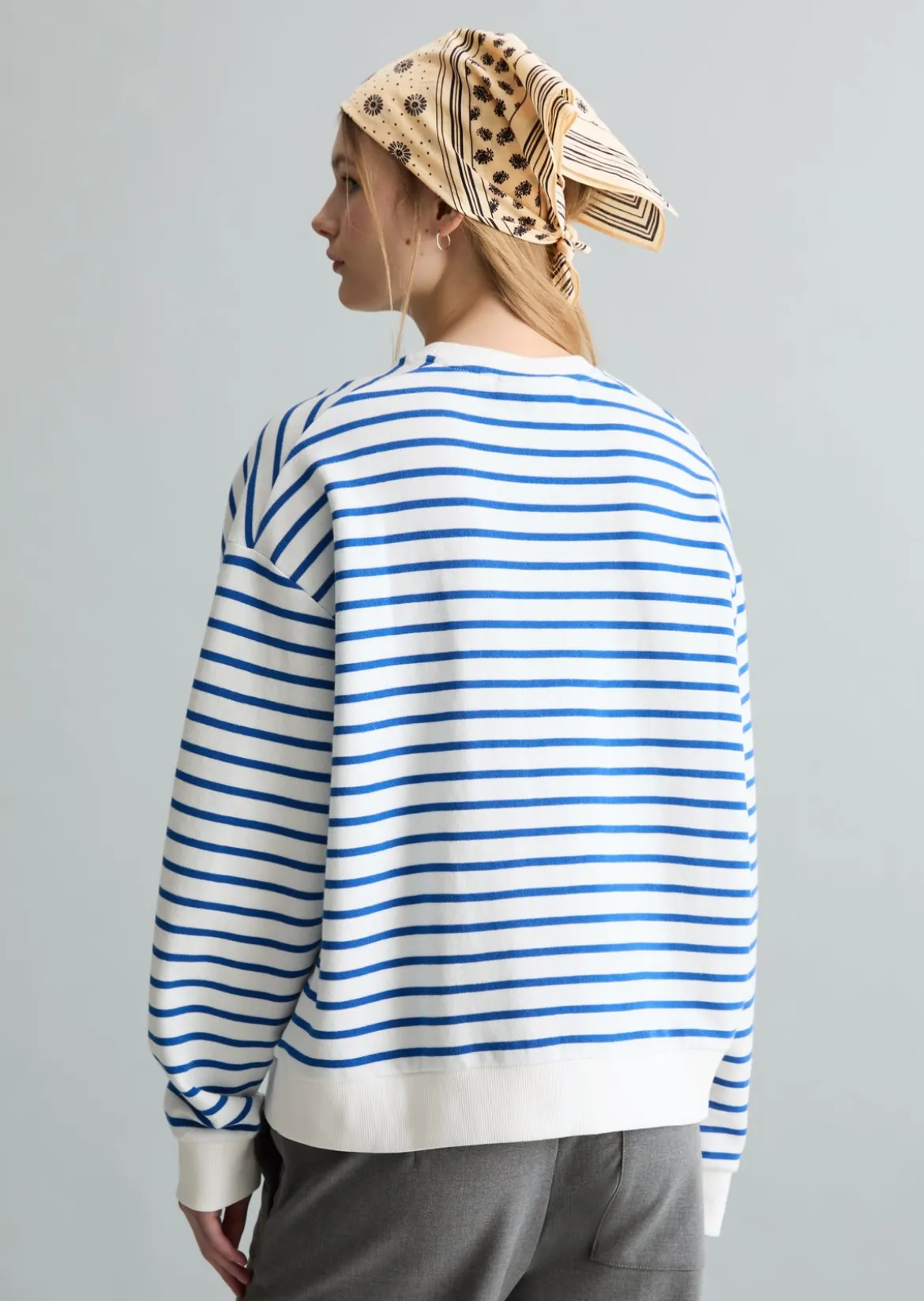 Streifen-Sweatshirt oversize aus reinem Organic Cotton