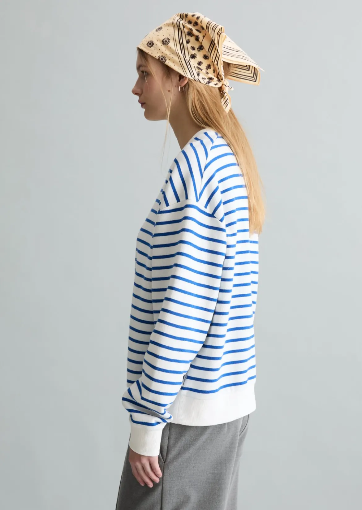 Streifen-Sweatshirt oversize aus reinem Organic Cotton