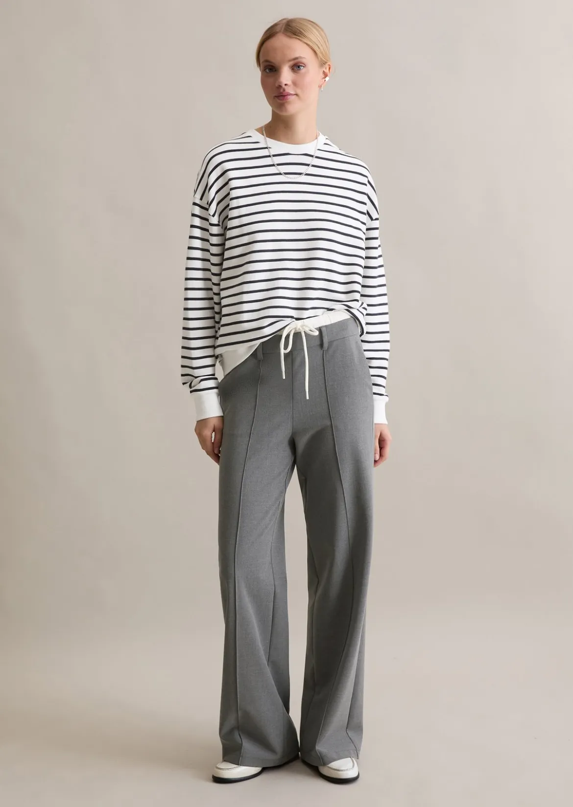 Streifen-Sweatshirt oversize aus reinem Organic Cotton