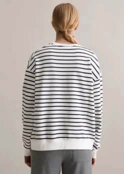 Streifen-Sweatshirt oversize aus reinem Organic Cotton