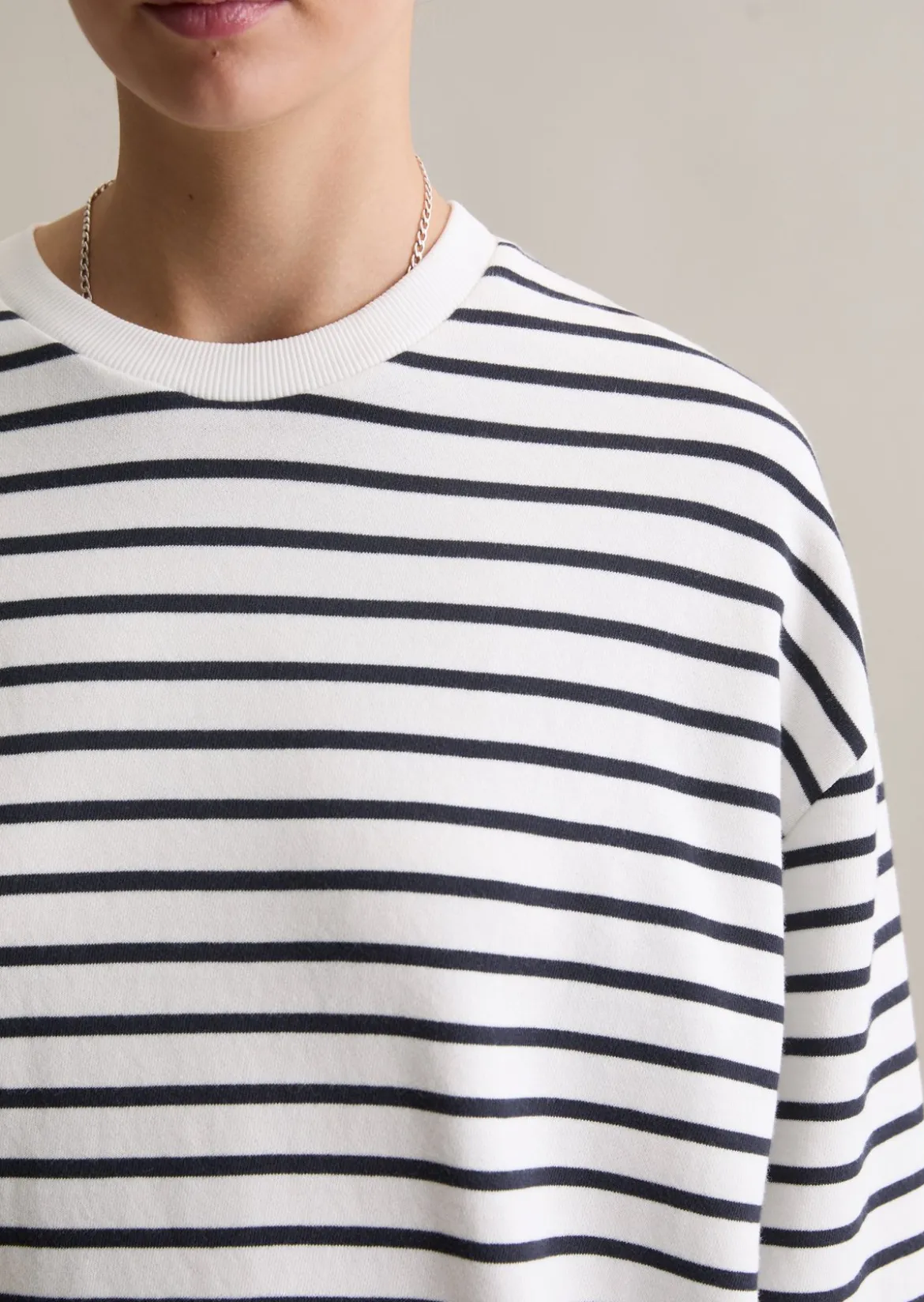 Streifen-Sweatshirt oversize aus reinem Organic Cotton