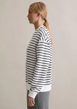 Streifen-Sweatshirt oversize aus reinem Organic Cotton