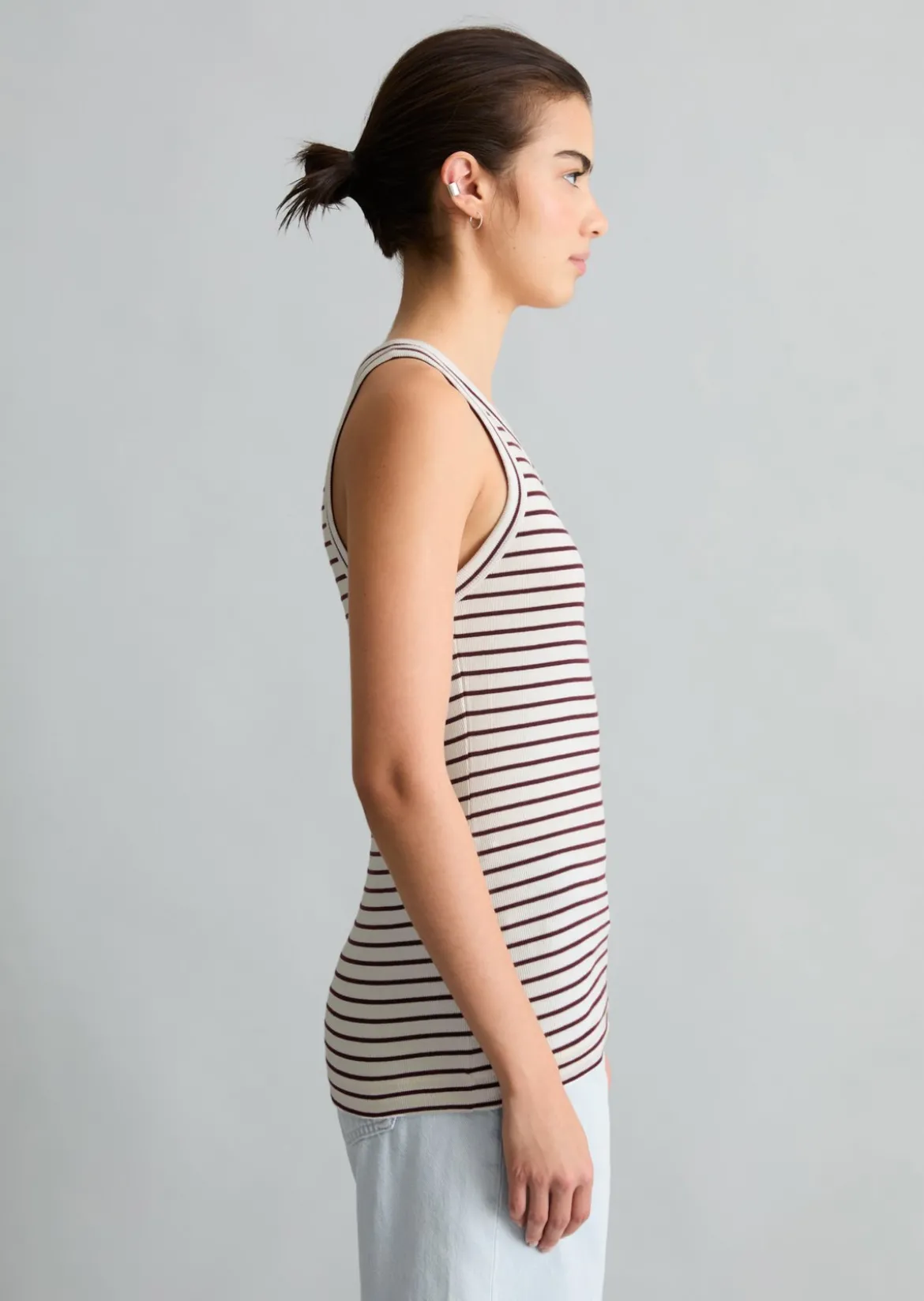 Streifen-Tanktop slim aus Organic Cotton