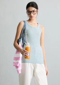 Streifen-Tanktop slim aus Organic Cotton
