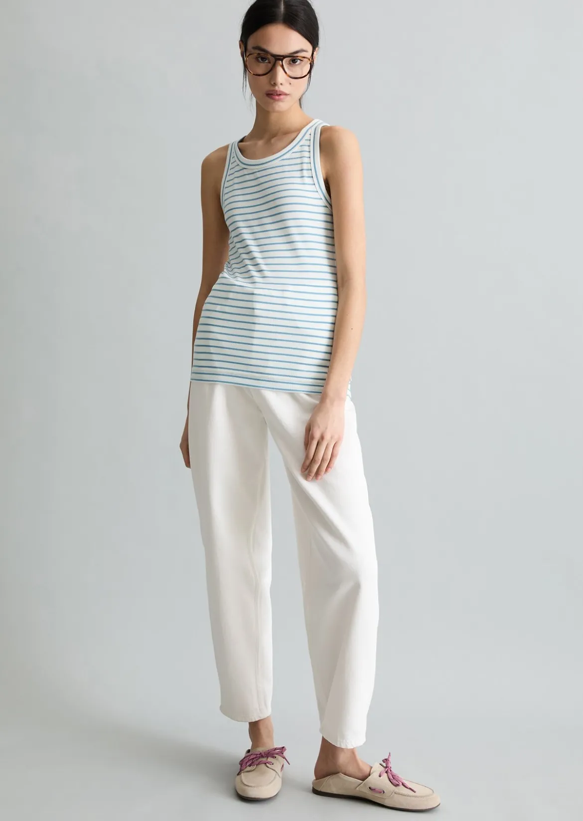 Streifen-Tanktop slim aus Organic Cotton