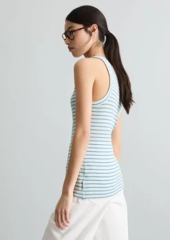 Streifen-Tanktop slim aus Organic Cotton