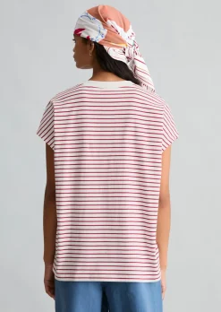 Streifen-T-Shirt relaxed aus Baumwoll-Single-Jersey