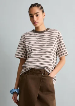Streifen-T-Shirt relaxed aus Baumwoll-Single-Jersey