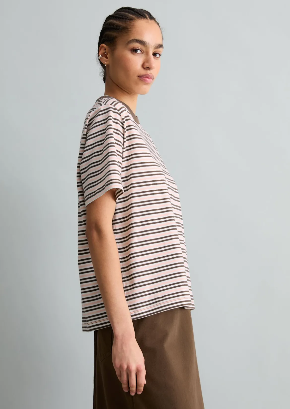 Streifen-T-Shirt relaxed aus Baumwoll-Single-Jersey