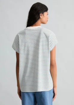 Streifen-T-Shirt relaxed aus Baumwoll-Single-Jersey
