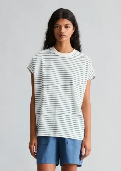Streifen-T-Shirt relaxed aus Baumwoll-Single-Jersey