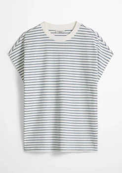 Streifen-T-Shirt relaxed aus Baumwoll-Single-Jersey