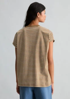 Streifen-T-Shirt relaxed aus Baumwoll-Single-Jersey