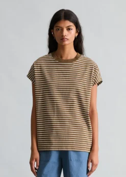 Streifen-T-Shirt relaxed aus Baumwoll-Single-Jersey